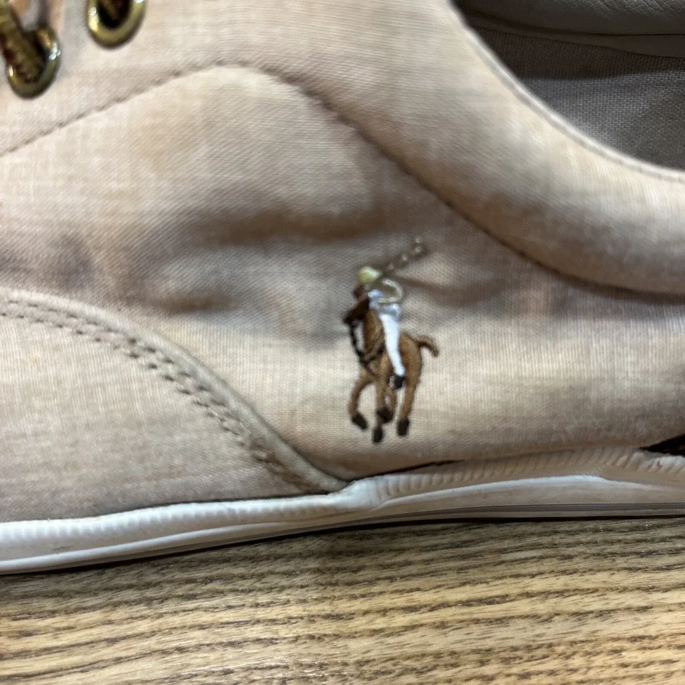 Polo Ralph‎ Lauren Shoes Mens 10D Tan Vaughn Canvas Boat Deck Shoes